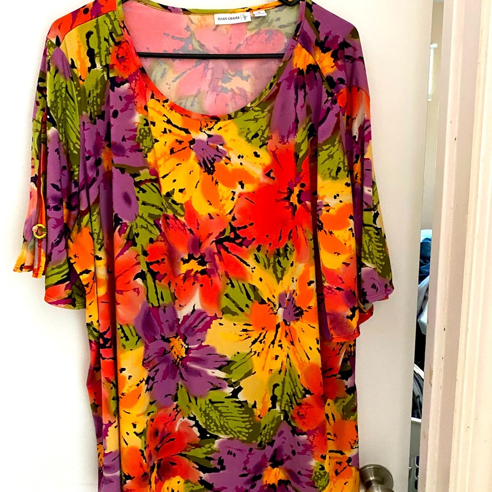 Susan Graver multicolor Blouse 3X